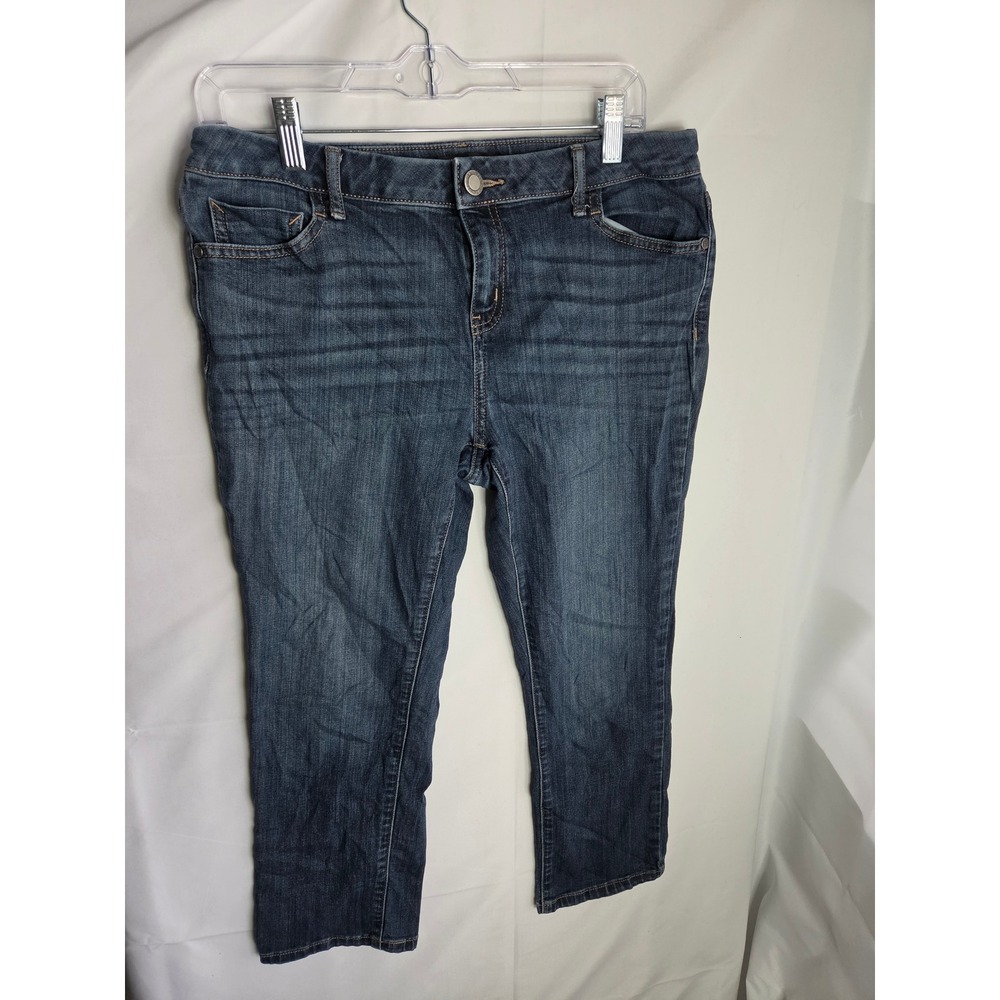 Simply Vera Vera Wang Dark Wash Denim Capri Jeans Cropped Blue Womens